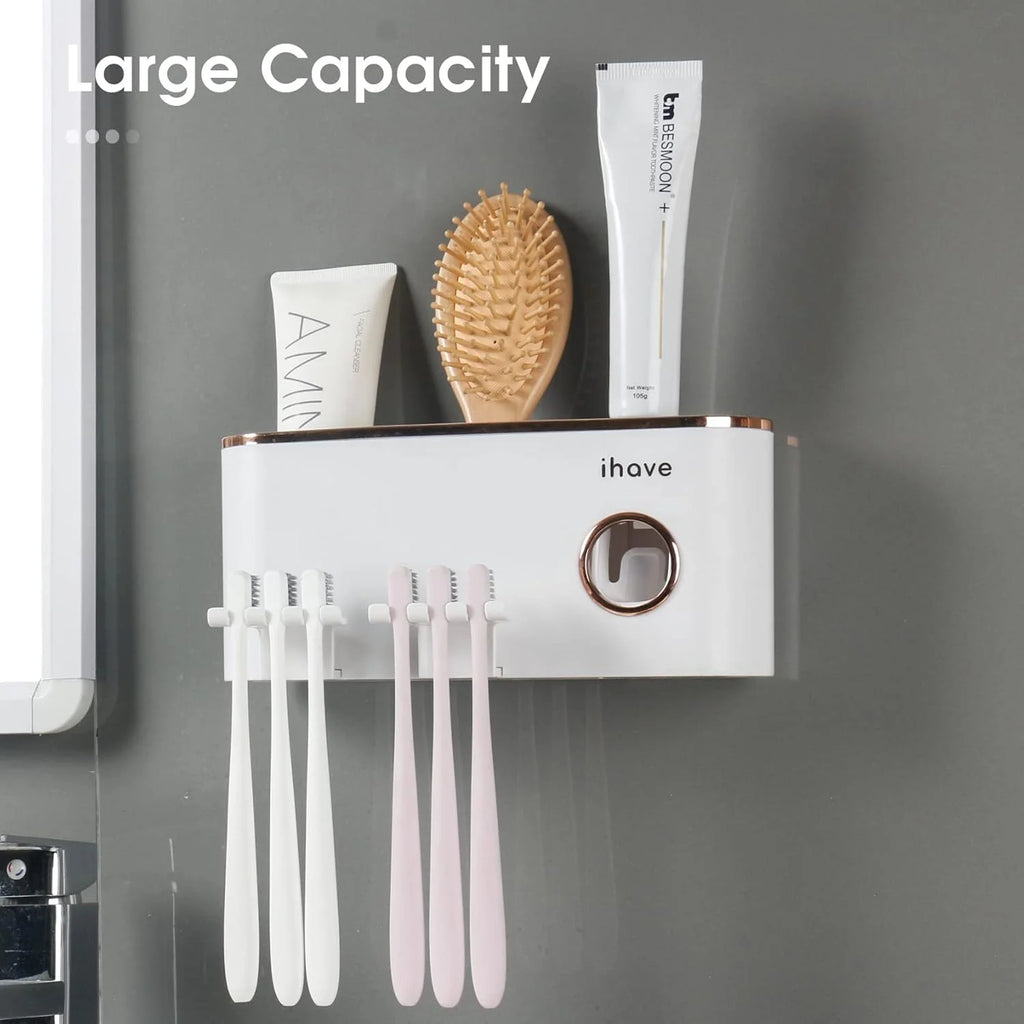 Toothbrush Holders With Toothpaste Dispenser