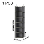1Pcs Foldable Closet Organizer 6-Shelf Storage Rack with 2 Hooks - for Shoes Caps Clothes Pants Space Saving Closet Organizer