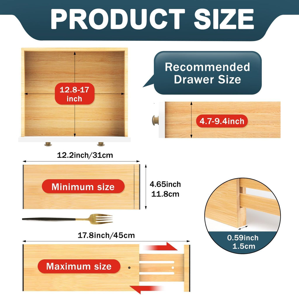 Expandable Bamboo Drawer Dividers
