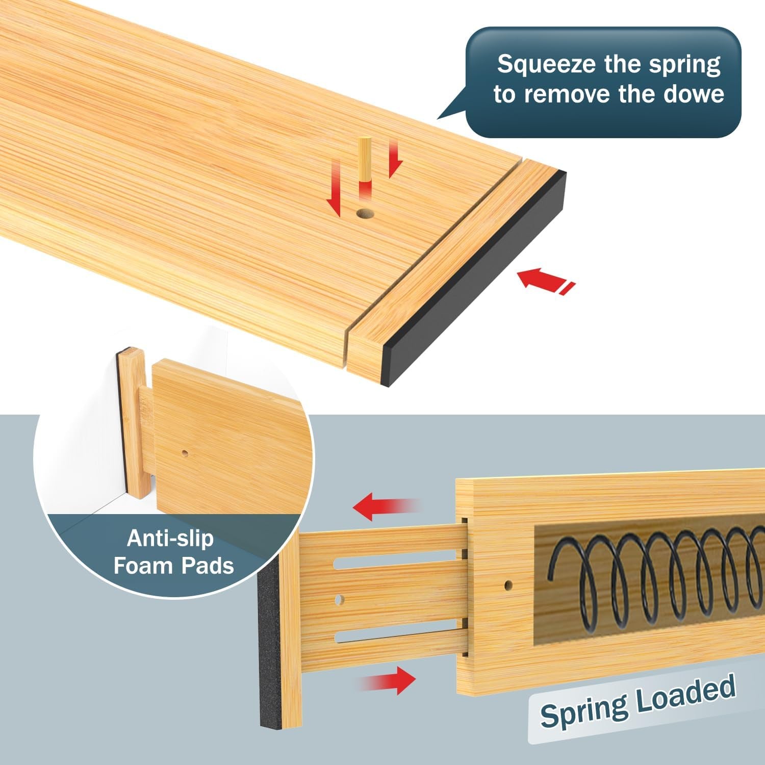 Expandable Bamboo Drawer Dividers
