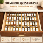 Expandable Bamboo Spice Drawer Organizer 