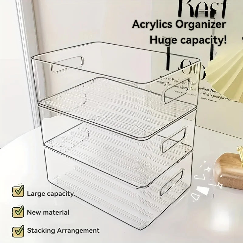 Stackable Clear Plastic Storage Bins