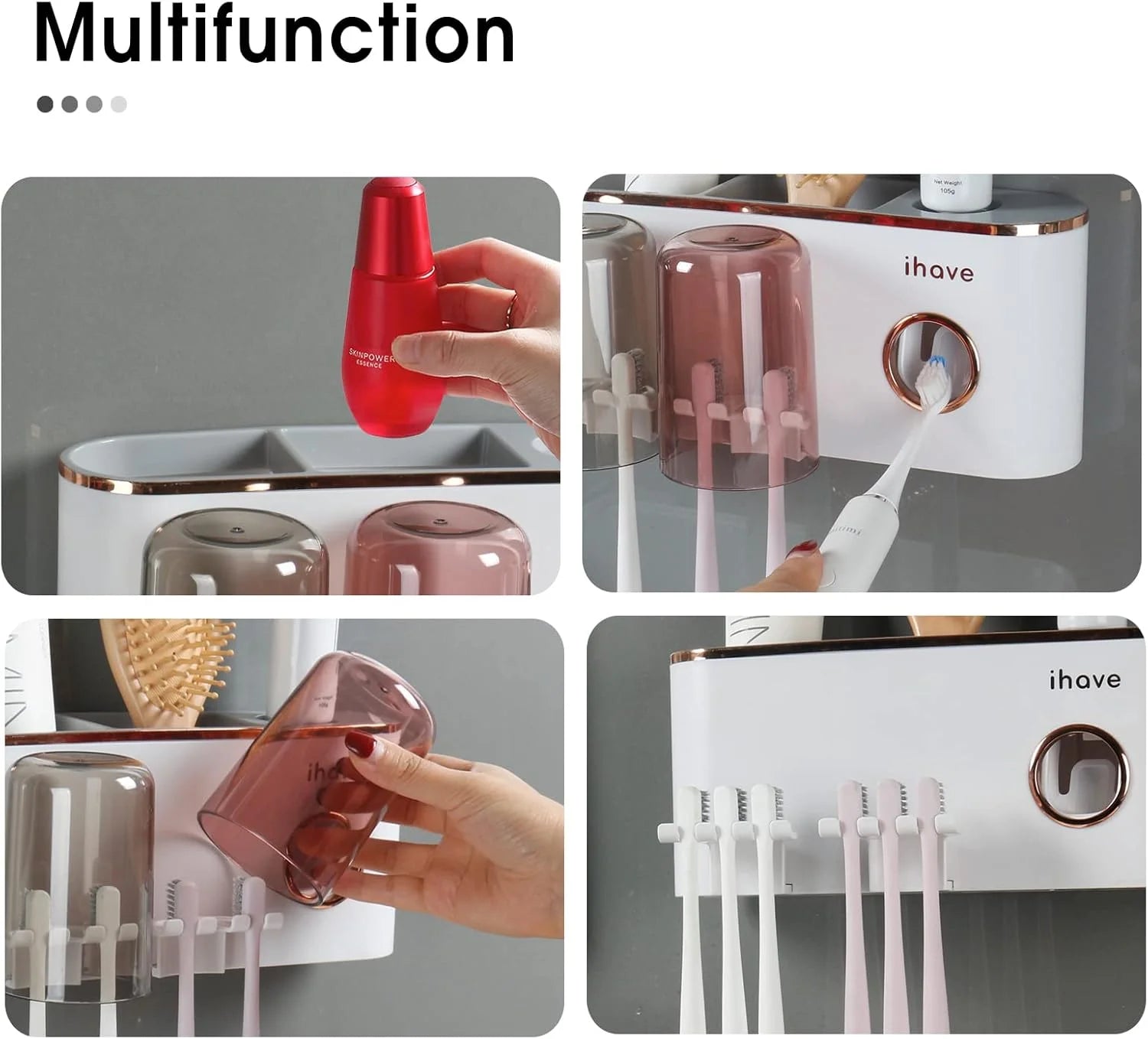 Toothbrush Holders With Toothpaste Dispenser