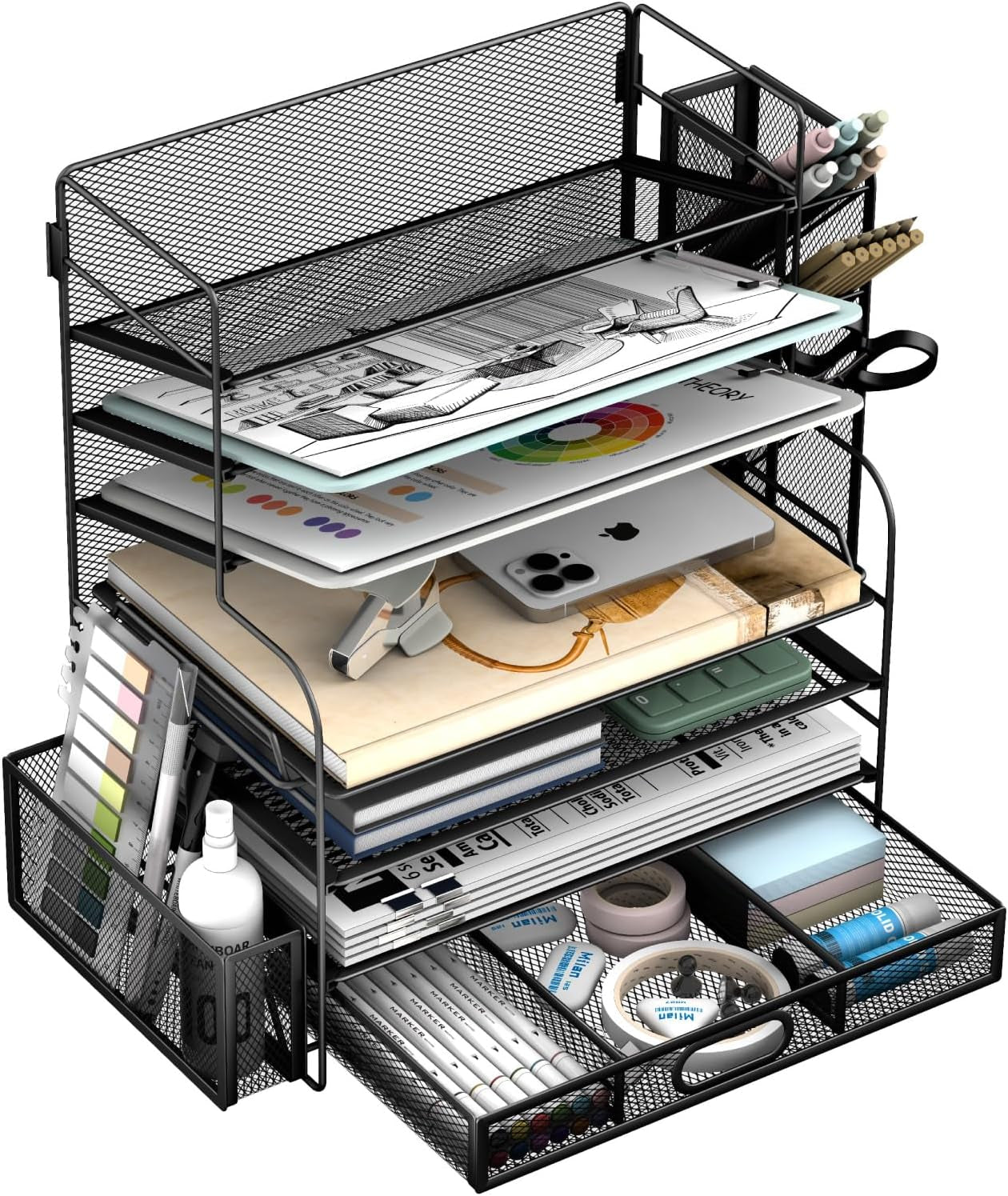 7-Tier Desk Organizer with Drawer