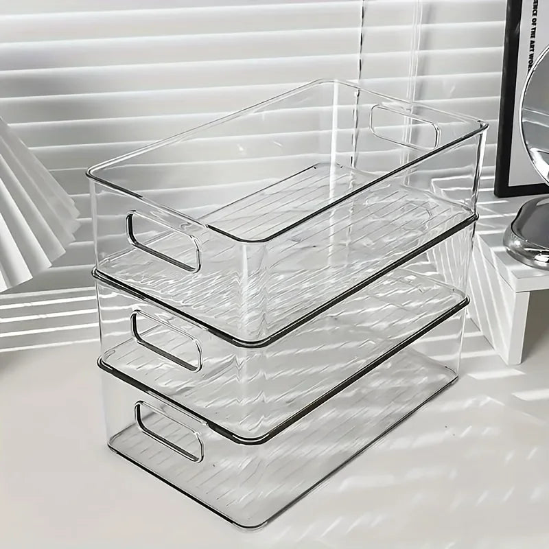 Stackable Clear Plastic Storage Bins