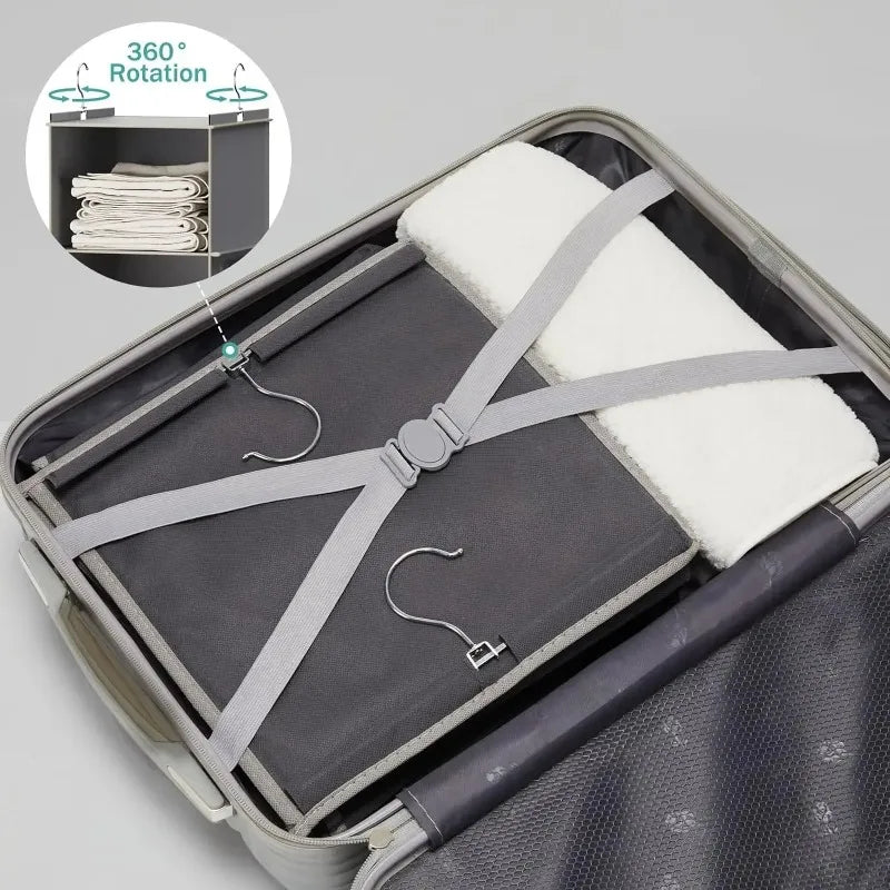 1Pcs Foldable Closet Organizer 6-Shelf Storage Rack with 2 Hooks - for Shoes Caps Clothes Pants Space Saving Closet Organizer