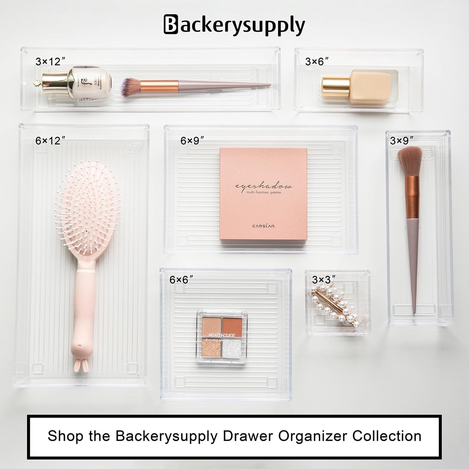 Clear Plastic Drawer Organizer Tray 
