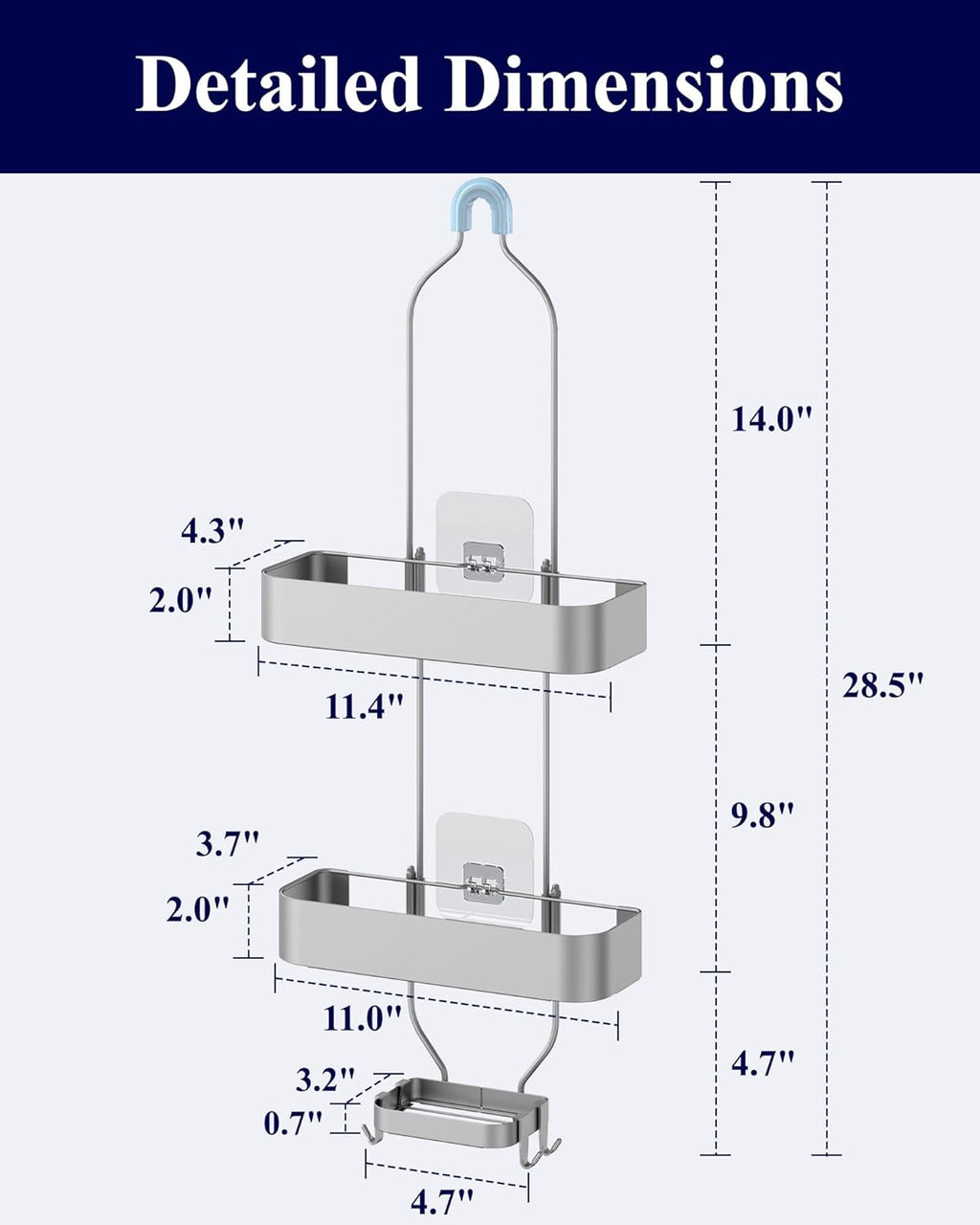 Silver Hanging Shower Caddy 