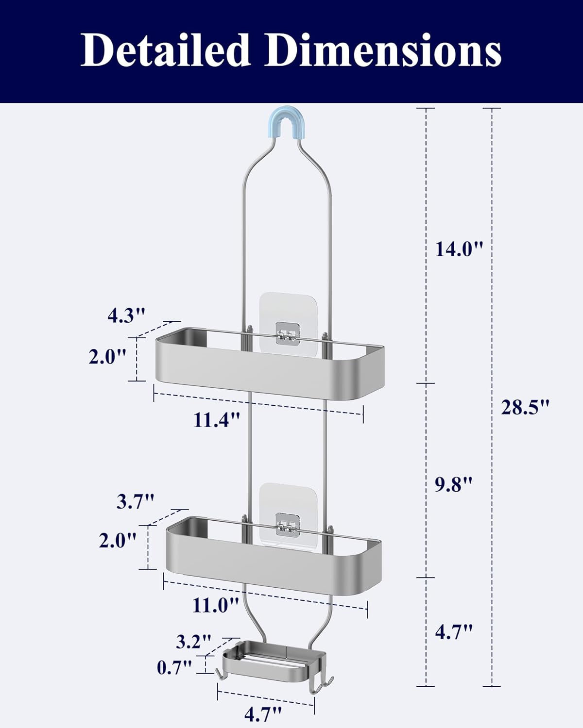 Silver Hanging Shower Caddy 