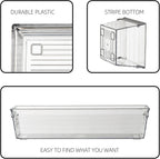 Clear Plastic Drawer Organizer Tray for Vanity Cabinet (Set of 10),Storage Tray for Makeup, Kitchen Utensils, Jewelries, and Gadgets