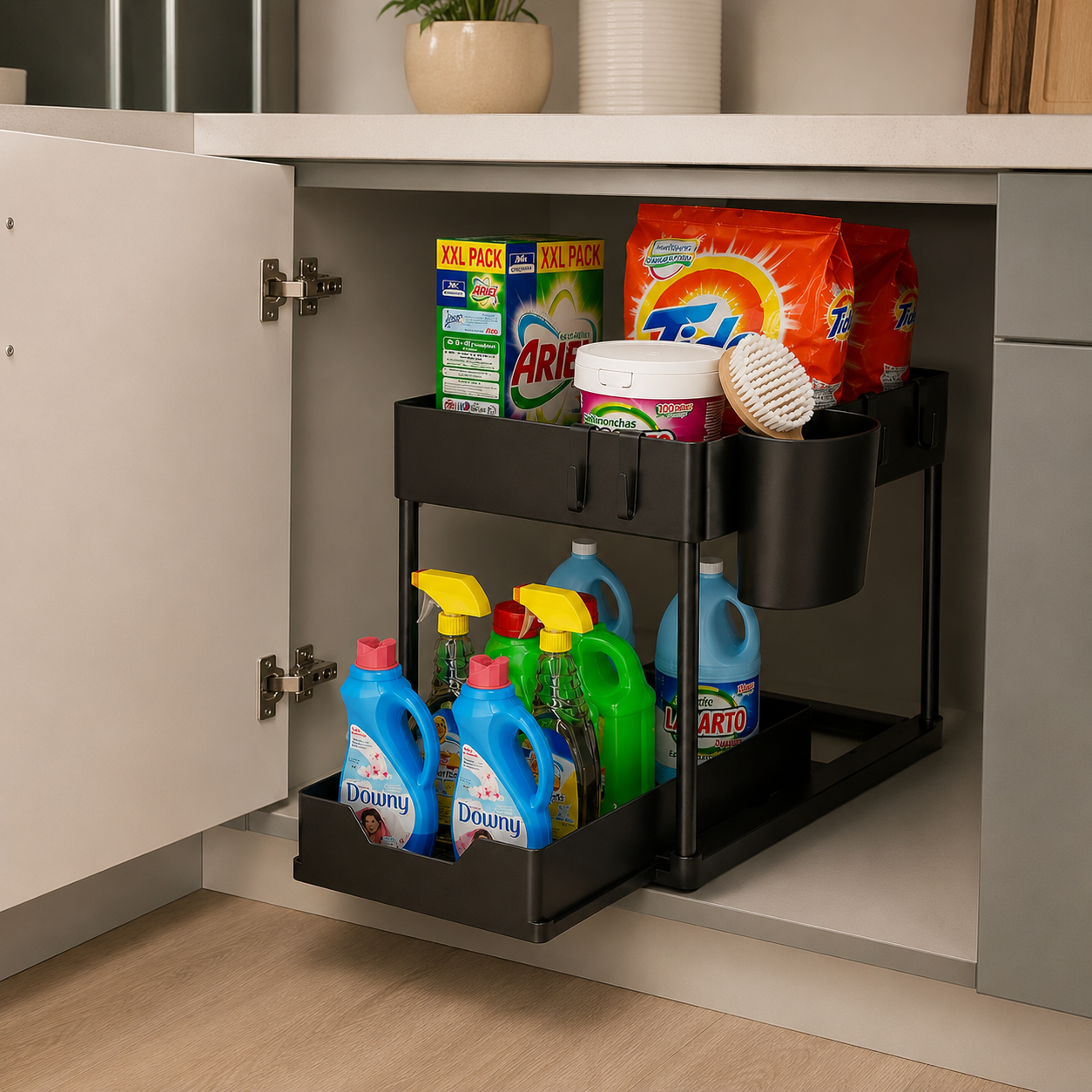 2-Tier Sliding Under Sink Organizer
