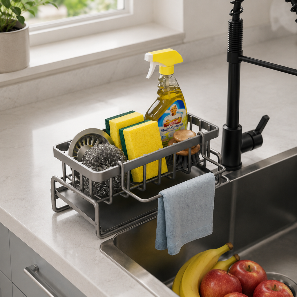 Self-Draining Kitchen Sink Organizer