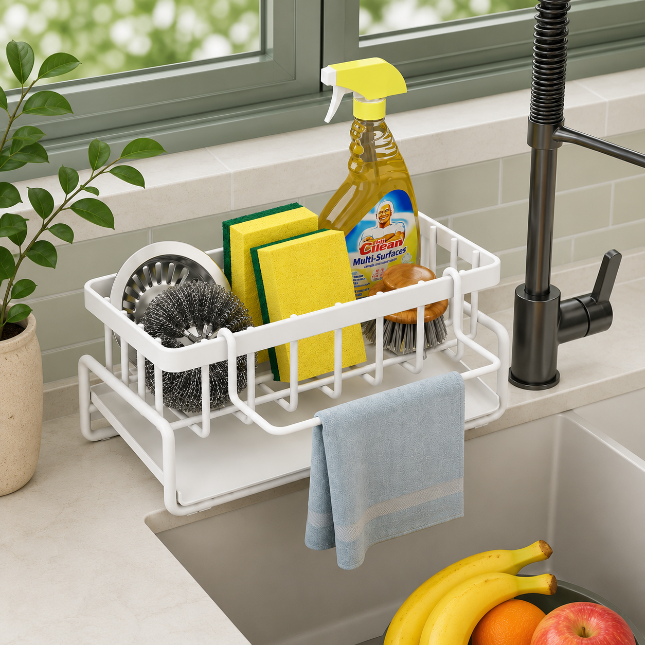 Self-Draining Kitchen Sink Organizer