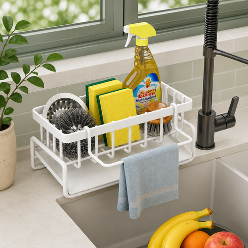 Self-Draining Kitchen Sink Organizer