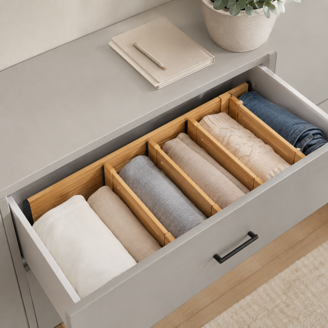 Expandable Bamboo Drawer Dividers