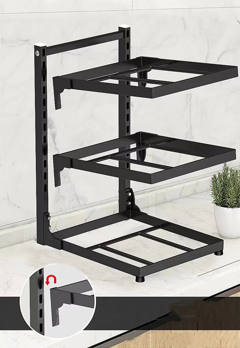Adjustable 4-Tier Pot & Pan Storage Rack