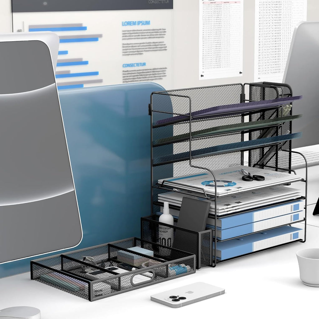 7-Tier Desk Organizer with Drawer
