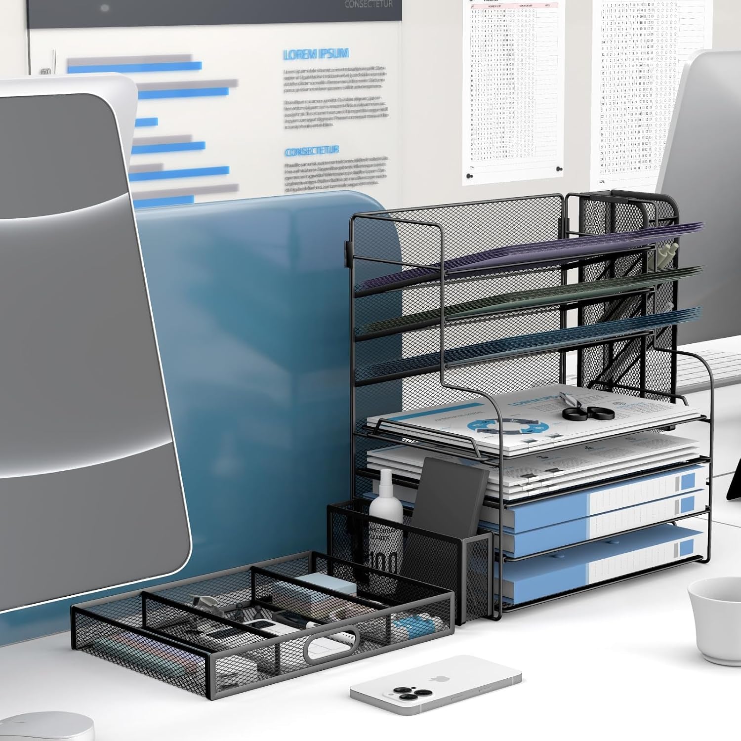 7-Tier Desk Organizer with Drawer