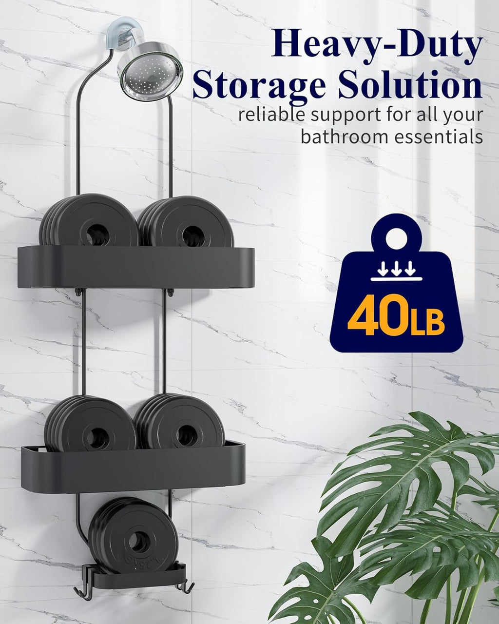 Black Hanging Shower Caddy