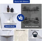 White 10" Corner Shower Shelf
