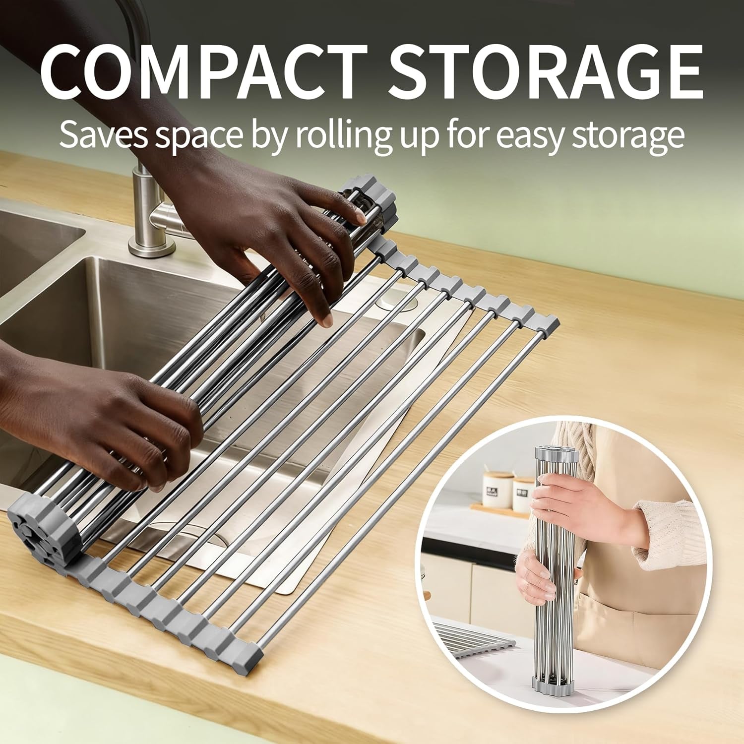 Drying Rack with Roll up & Over Sink 