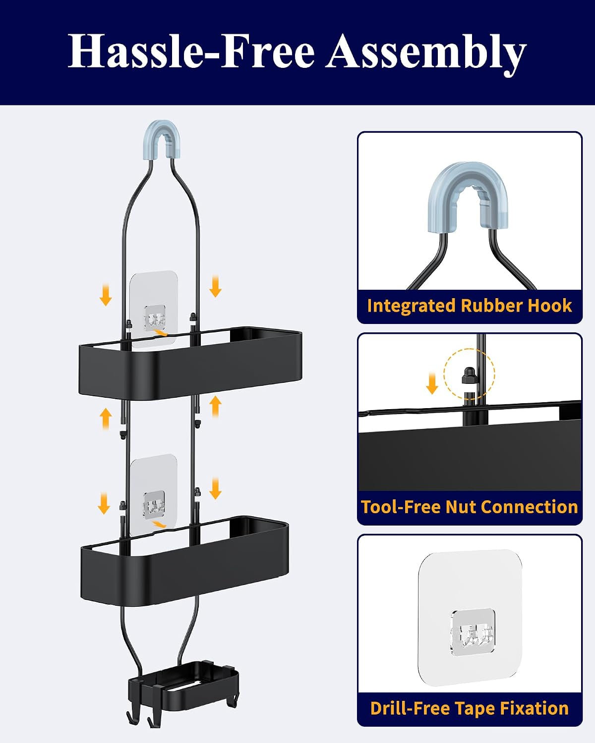 Black Hanging Shower Caddy