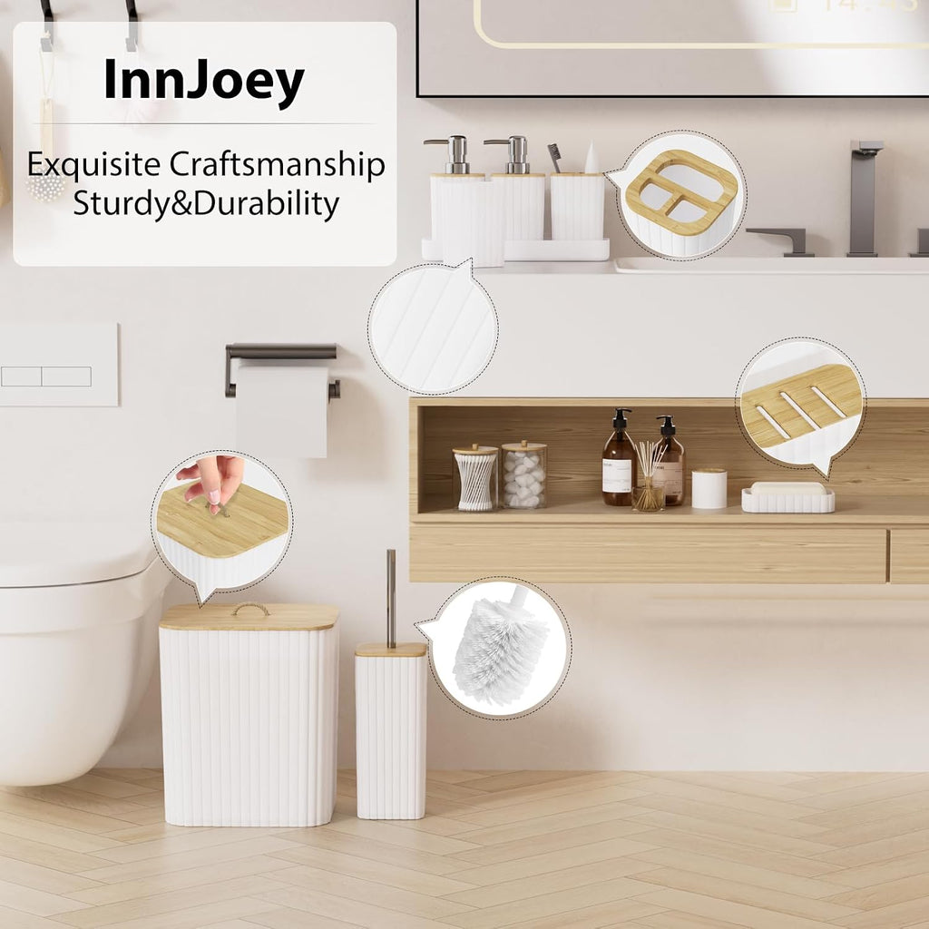 10PC White Bathroom Accessories Set