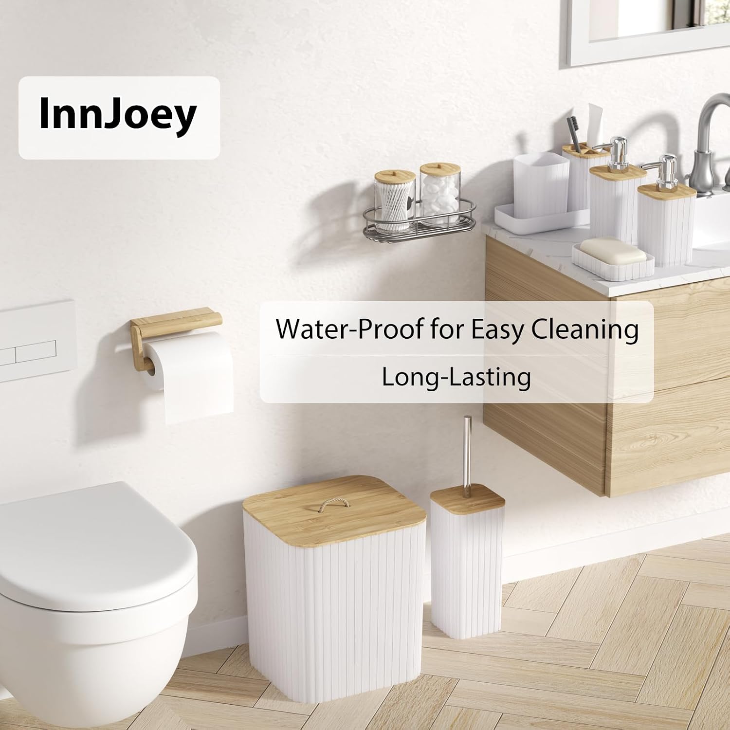 10PC White Bathroom Accessories Set