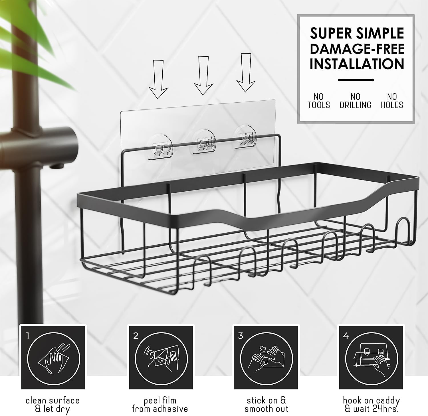 Adhesive Shower Caddy Organizer