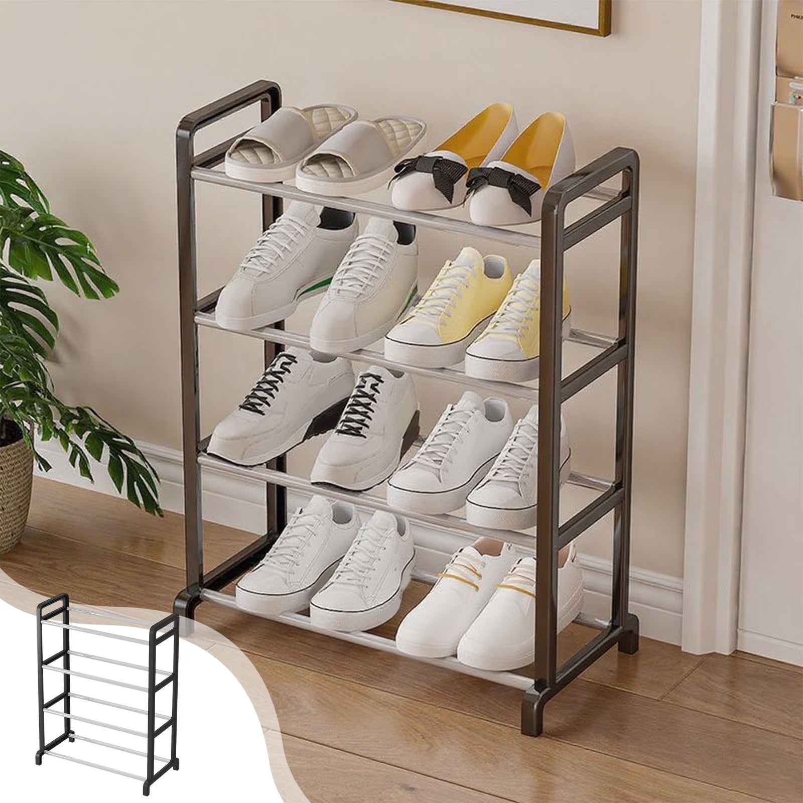 4-Tier Corner Shoe Rack