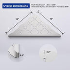White 10" Corner Shower Shelf