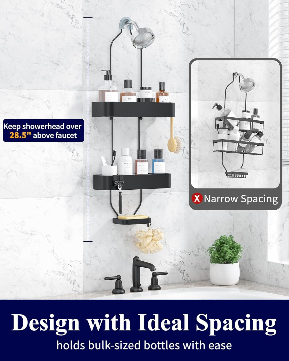 Black Hanging Shower Caddy