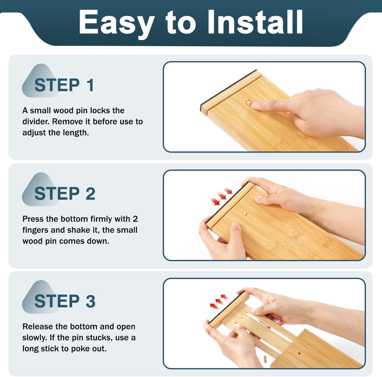 Expandable Bamboo Drawer Dividers
