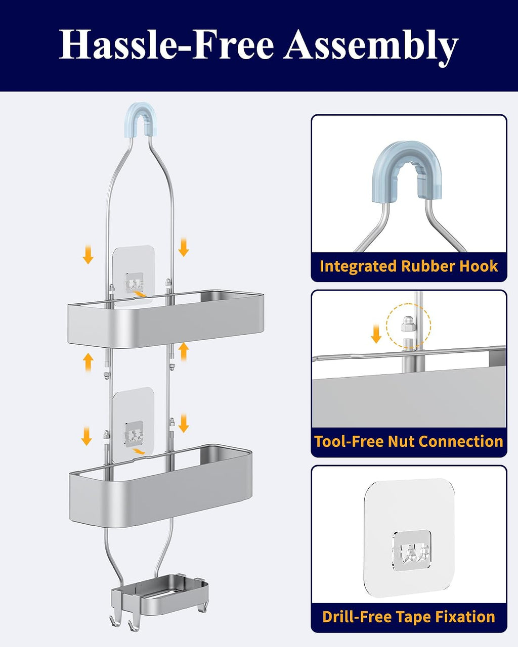 Silver Hanging Shower Caddy 