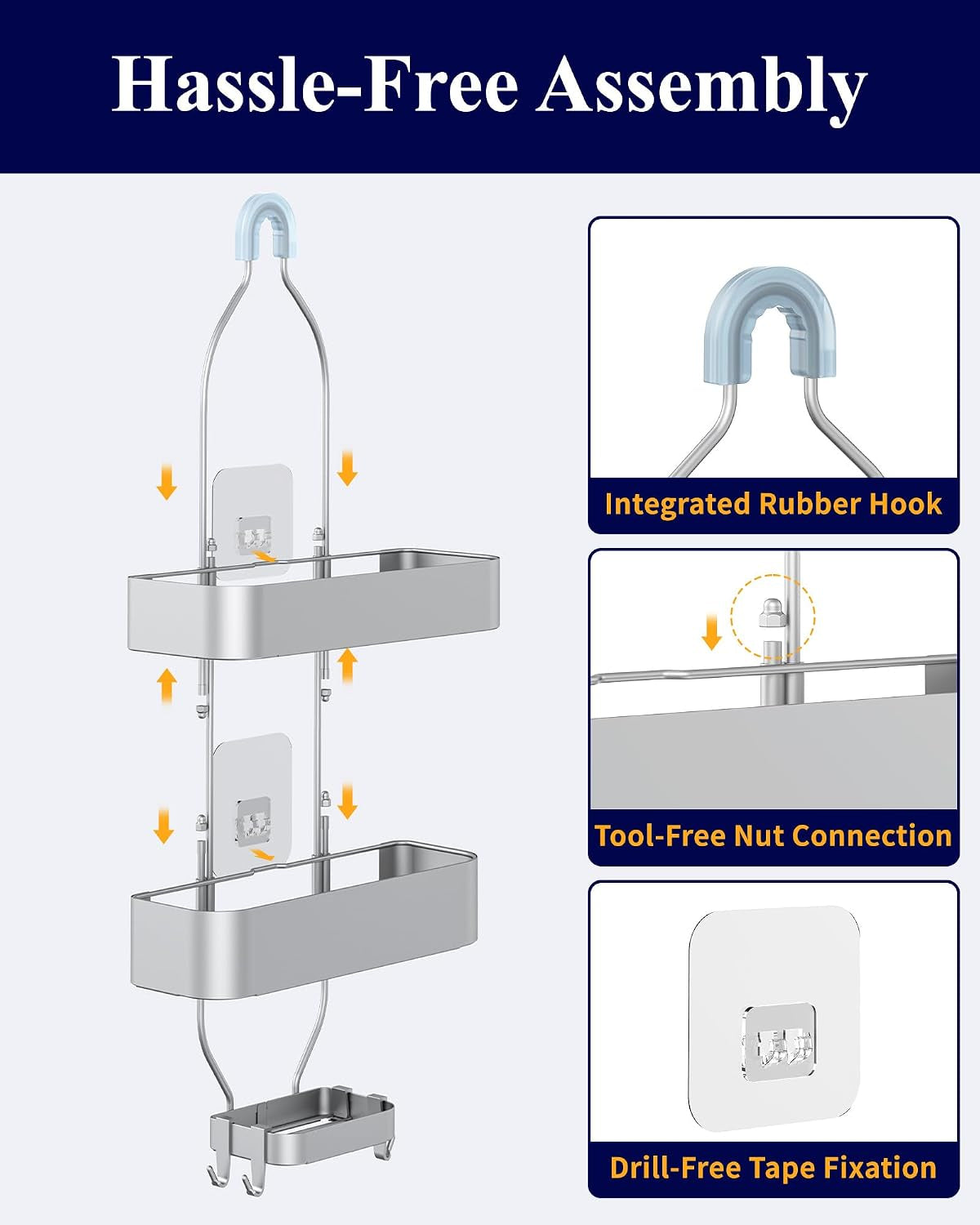 Silver Hanging Shower Caddy 
