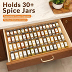 Expandable Bamboo Spice Drawer Organizer 