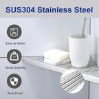White 10" Corner Shower Shelf