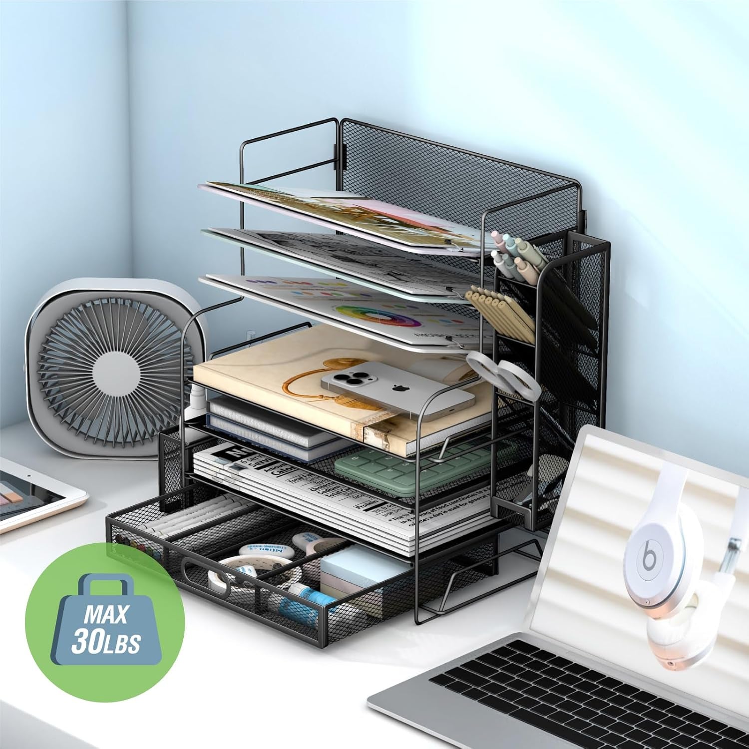 7-Tier Desk Organizer with Drawer