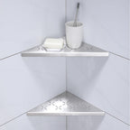 White 10" Corner Shower Shelf