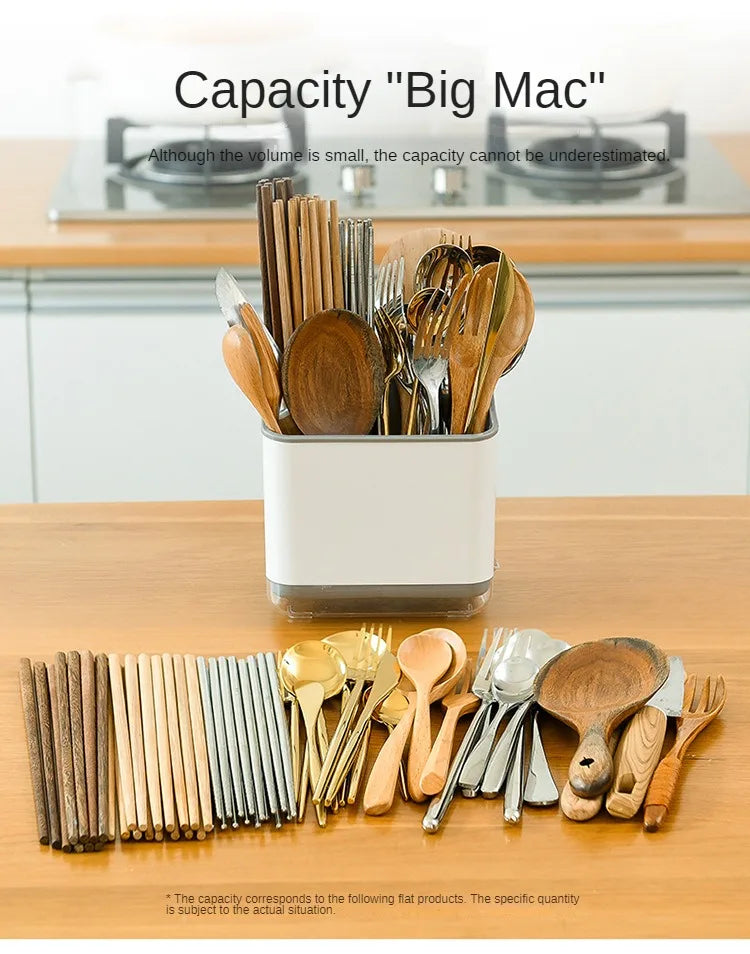 Kitchen Utensil Holder with Drain Tray