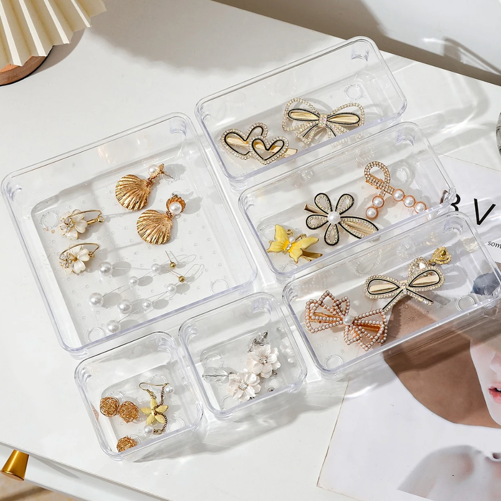 Clear Drawer Organizer Set