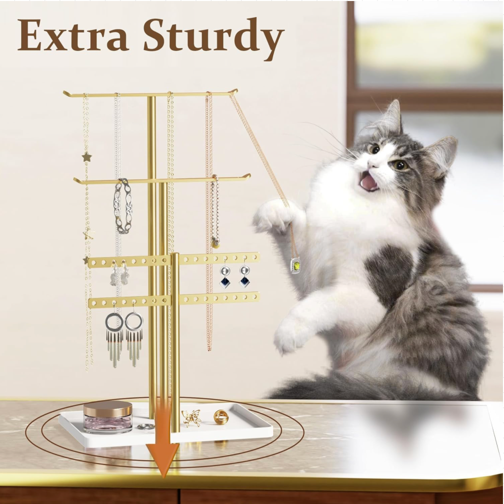 Luxury Gold Jewelry Stand Organizer