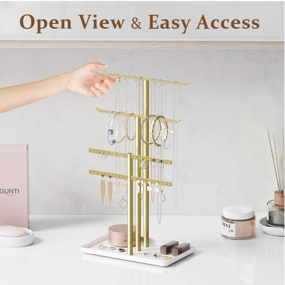Luxury Gold Jewelry Stand Organizer