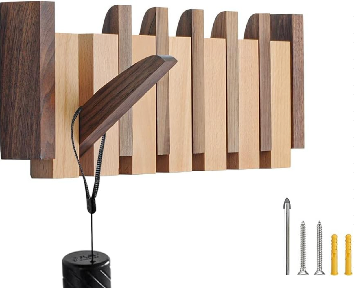Wall-Mounted Coat Rack (Magnetic Hooks)