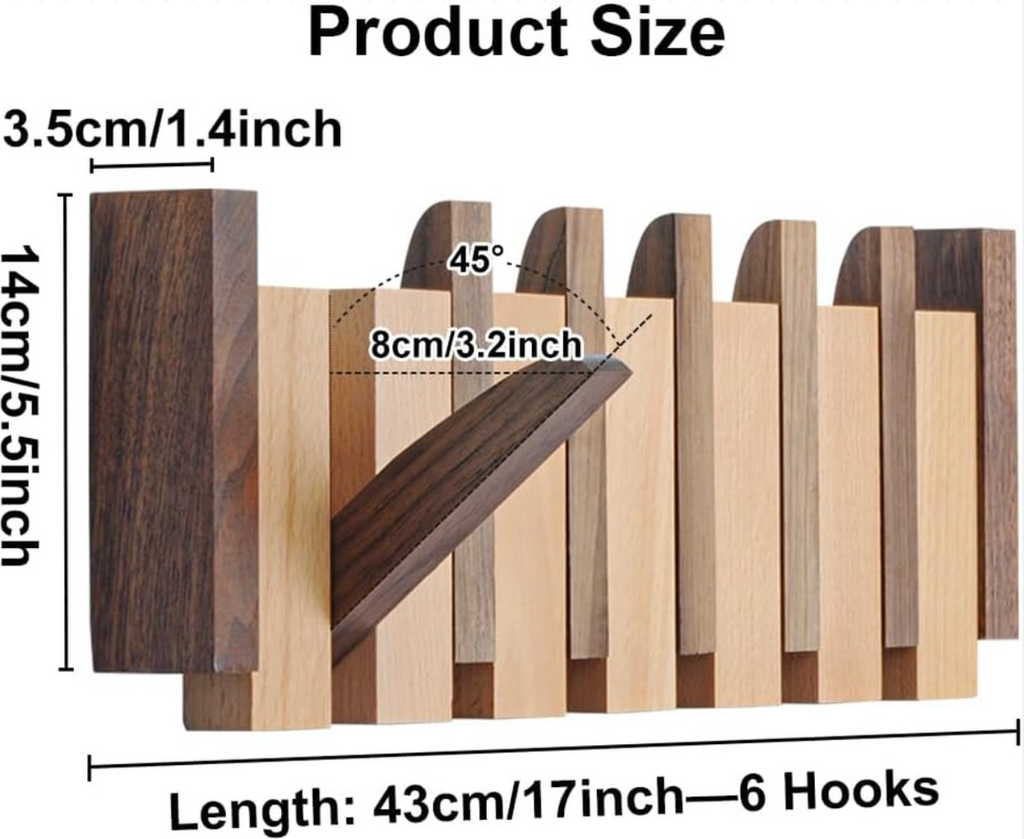 Wall-Mounted Coat Rack (Magnetic Hooks)
