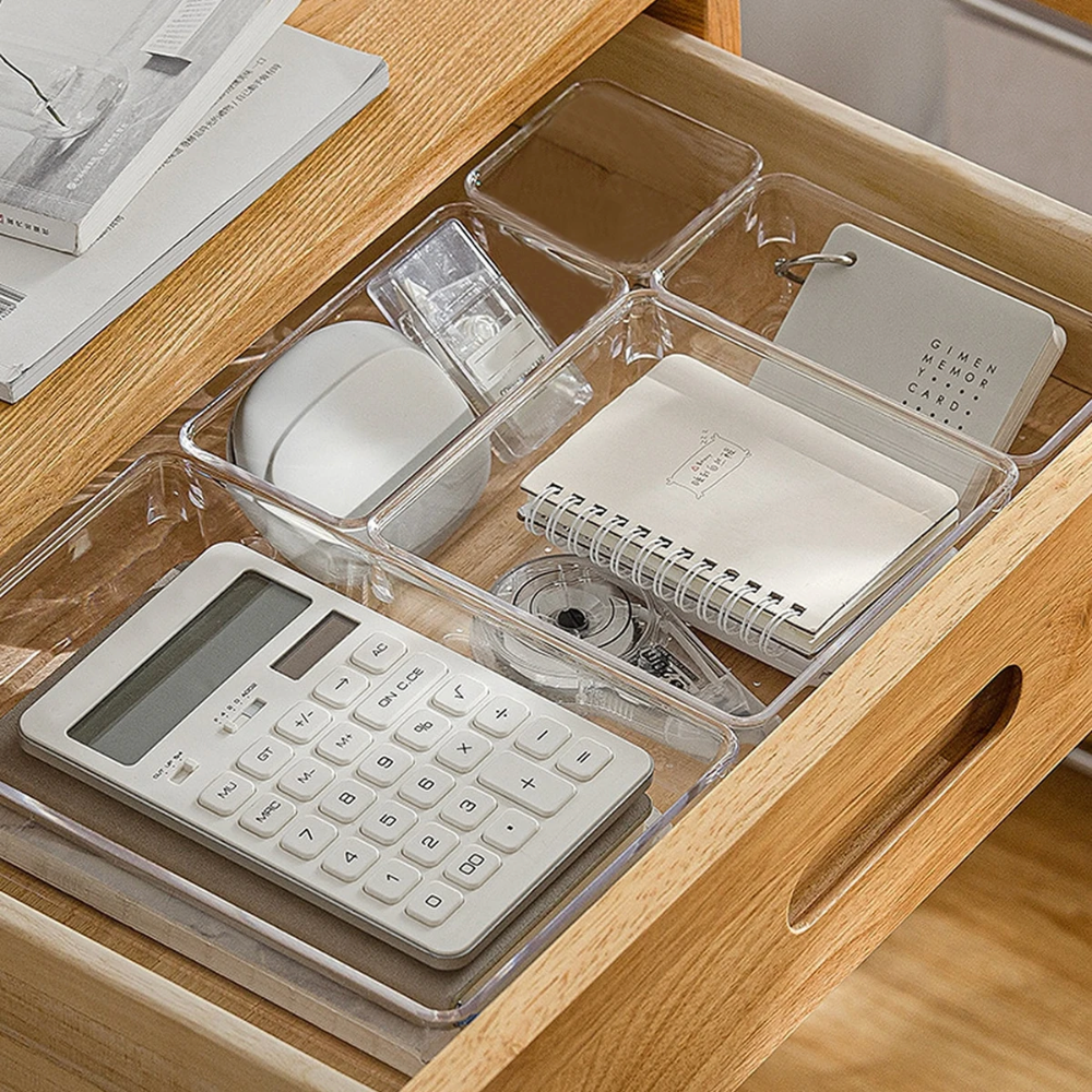 Clear Drawer Organizer Set