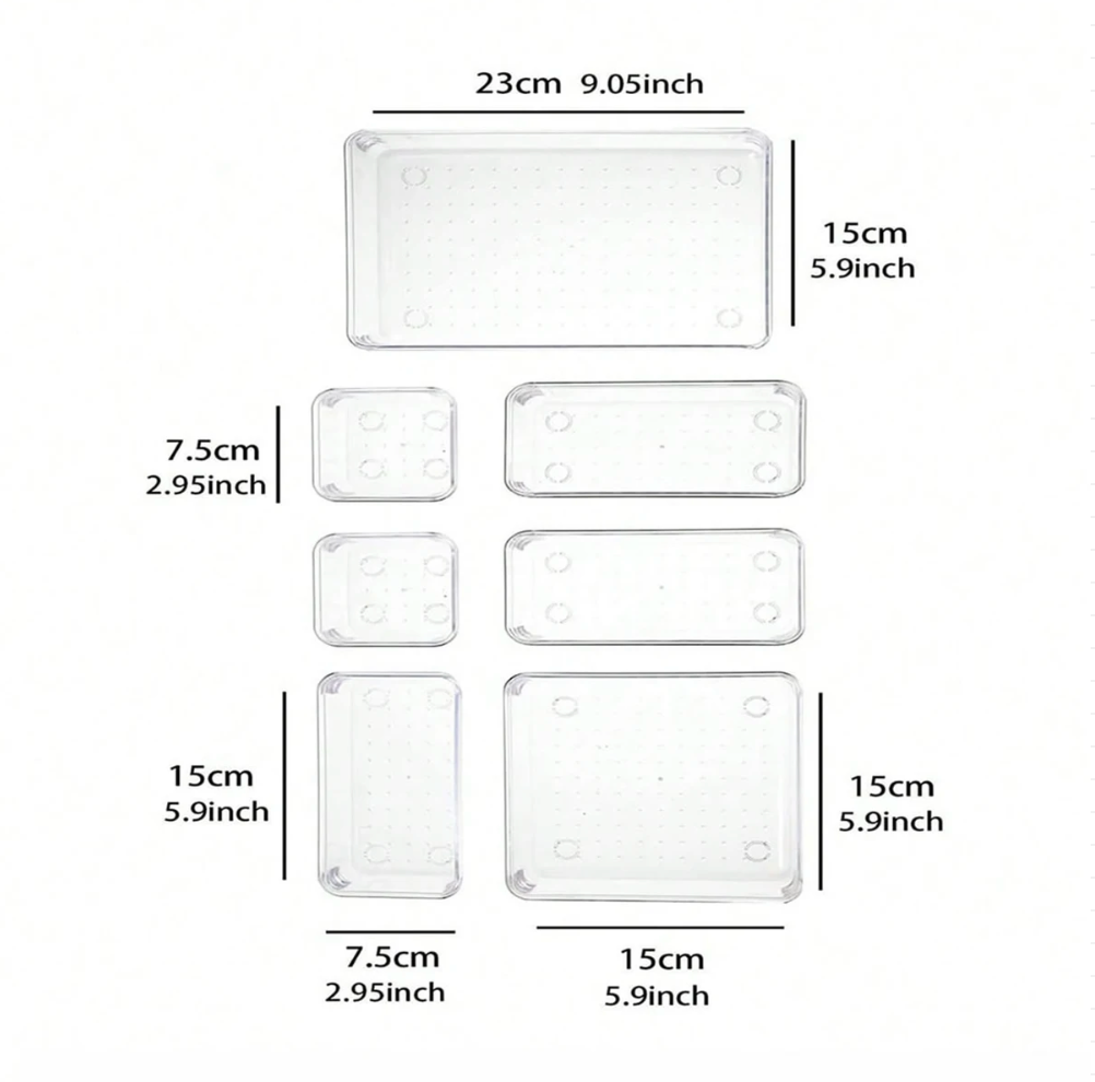 Clear Drawer Organizer Set