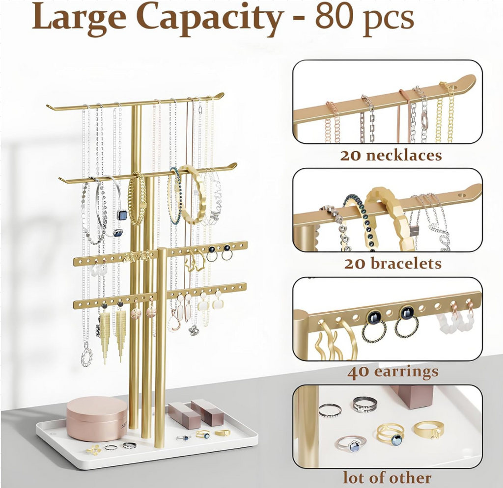 Luxury Gold Jewelry Stand Organizer