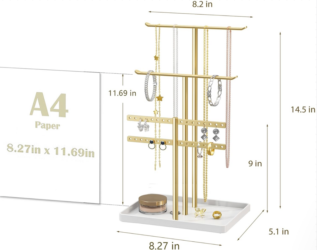 Luxury Gold Jewelry Stand Organizer