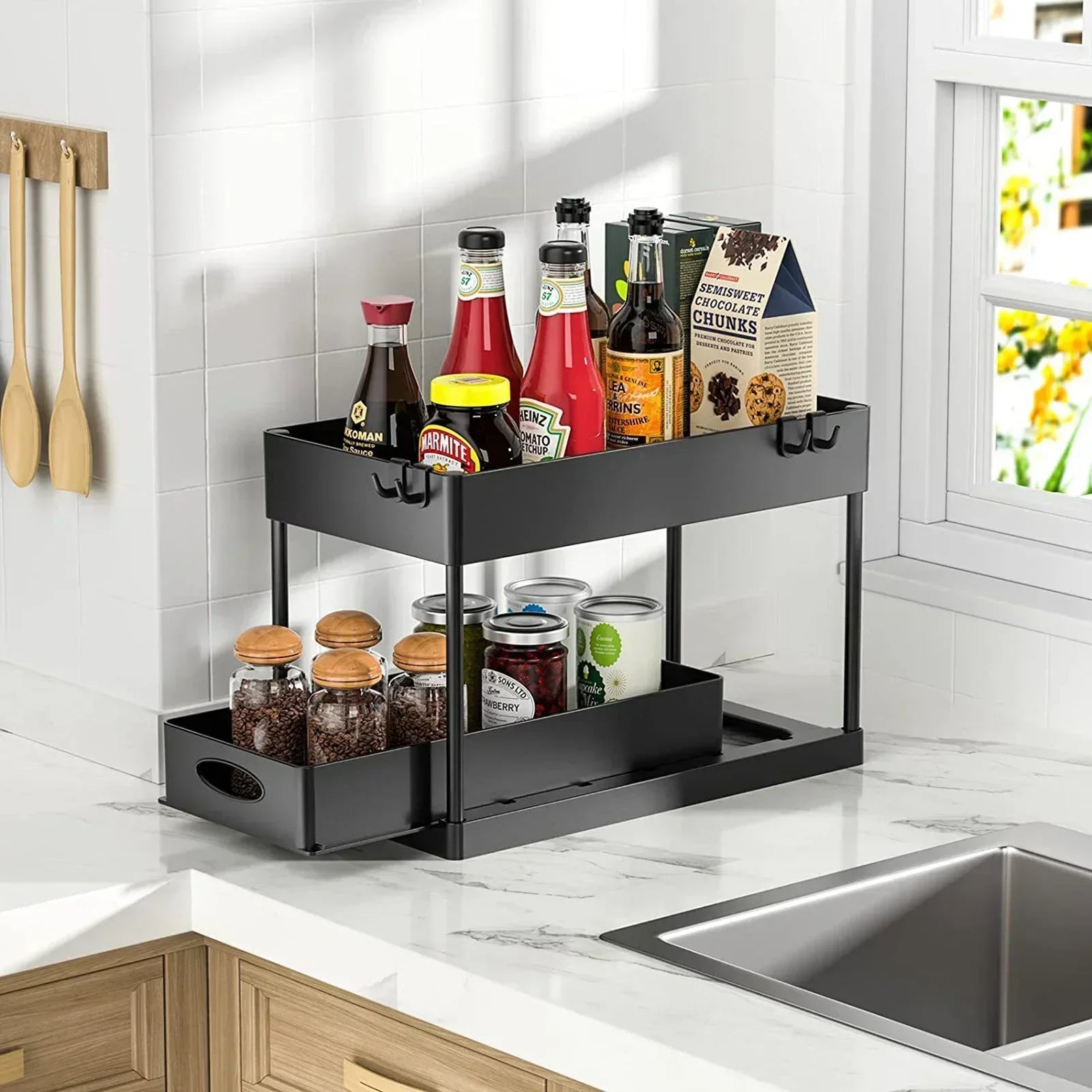 2-Tier Sliding Under Sink Organizer